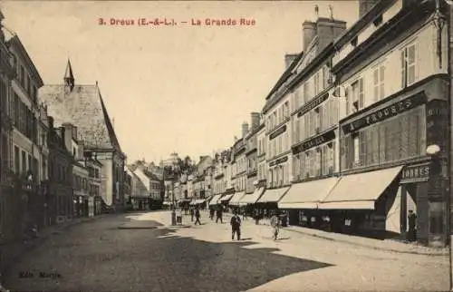 Ak Dreux Eure et Loir, La Grande Rue