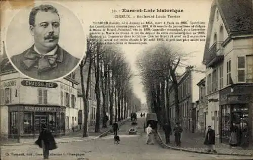 Ak Dreux Eure et Loir, Boulevard Louis Terrier, Portrait