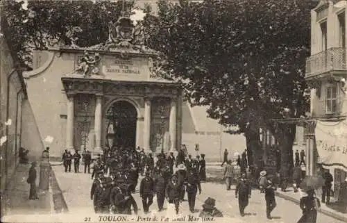 Ak Toulon Var, Porte de l'Arsenal Maritime