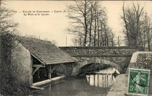 Ak Lozere Yvelines, Chevreuse-Tal, Brücke, Waschhaus