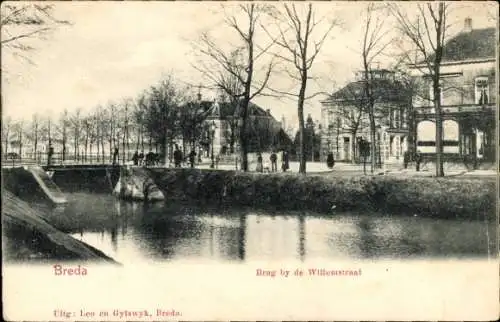 Ak Breda Nordbrabant Niederlande, Brücke an der Willemstraat