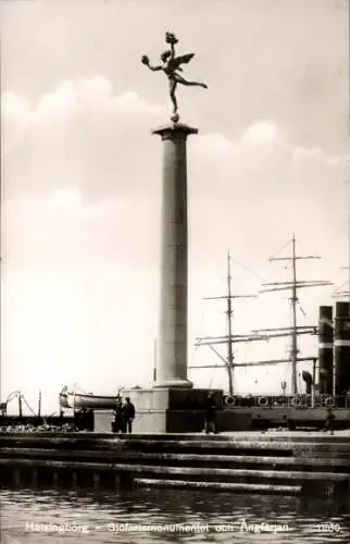 Ak Hälsingborg Helsingborg Schweden, Sjöfartsmonument och Ångfärjan