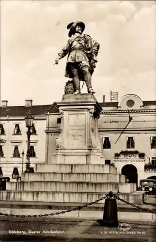 Ak Göteborg Schweden, Gustav Adolfsstatyn