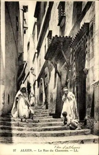 Ak Alger Algerien, Rue du Chameau, Treppe