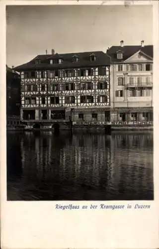 Ak Luzern Stadt Schweiz, Riegelhaus an der Kramgasse