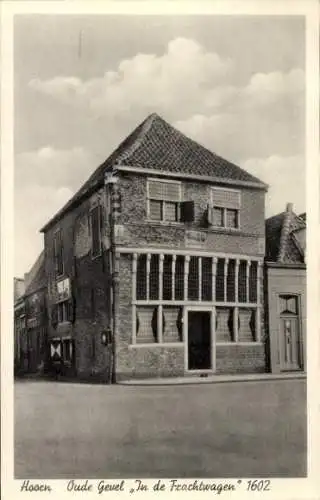 Ak Hoorn Nordholland Niederlande, alte Fassade im Frachtwagen 1602