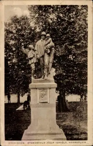 Ak Groningen, Statue Jozef Israels, Heereplein