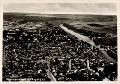 Ak Schweinfurt in Unterfranken Bayern, Fliegeraufnahme