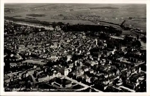 Ak Schweinfurt in Unterfranken Bayern, Fliegeraufnahme