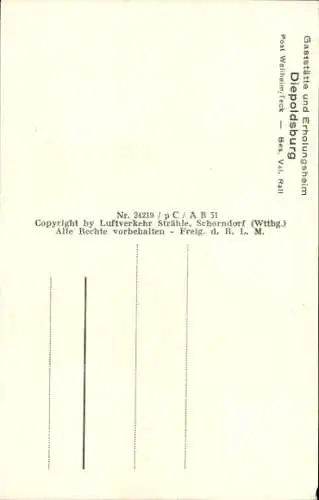 Ak Lenningen in Württemberg, Diepoldsburg, Fliegeraufnahme, Breitenstein