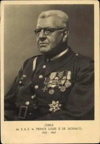 Ak Prinz Louis II von Monaco, Portrait, Orden