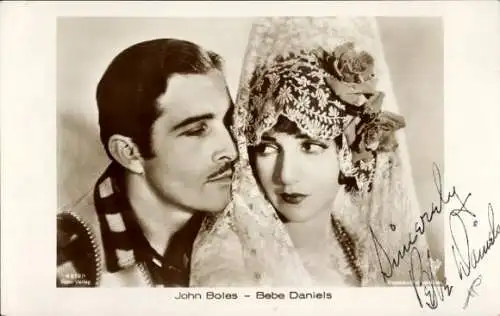 Ak Schauspieler John Boles und Bebe Daniels, Portrait