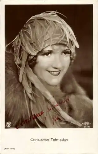 Ak Schauspielerin Constance Talmadge, Portrait, Autogramm