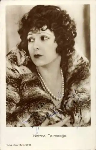 Ak Schauspielerin Norma Talmadge, Portrait, Autogramm