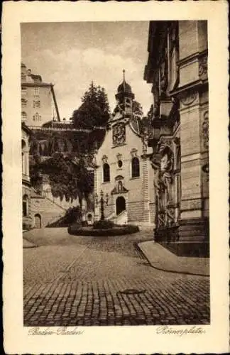 Ak Baden Baden am Schwarzwald, Römerplatz, Kirche