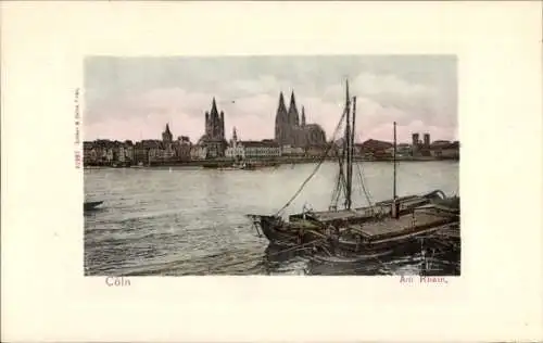 Ak Köln am Rhein, Schiffe, Dom, Groß St. Martin