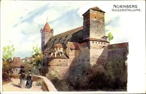 Künstler Ak Nürnberg in Mittelfranken Bayern, Kaiserstallung der Burg