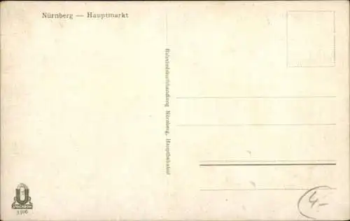 Ak Nürnberg Mittelfranken, Hauptmarkt, Brunnen, Passanten, Georg Jos Meyer Co