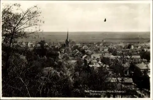 Ak Bad Freienwalde an der Oder, Totalansicht vom Ort, Blick auf die Kirche