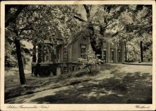 Ak Bad Freienwalde an der Oder, Blick auf die Westfront des Schlosses