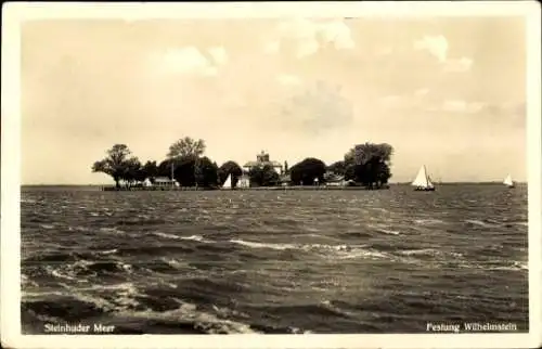 Ak Steinhude Wunstorf in Niedersachsen, Wilhelmstein im Steinhuder Meer, Segelboot