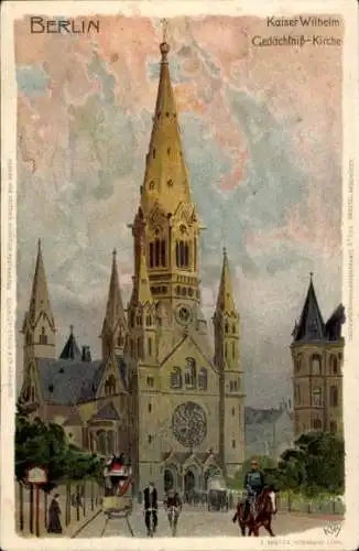 Künstler Litho Kley, Heinrich, Berlin Charlottenburg, Kaiser Wilhelm Gedächtnis Kirche