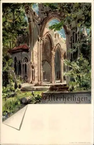 Litho Allerheiligen Oppenau im Schwarzwald, Klosterruine