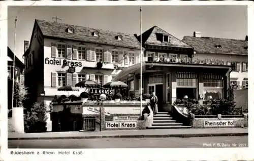 Ak Rüdesheim am Rhein, Hotel Kraß, Rheinischer Hof