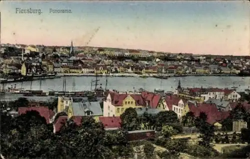 Ak Flensburg in Schleswig Holstein, Panorama