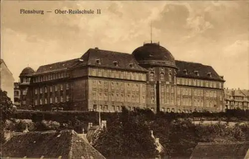 Ak Flensburg in Schleswig Holstein, Ober-Realschule II