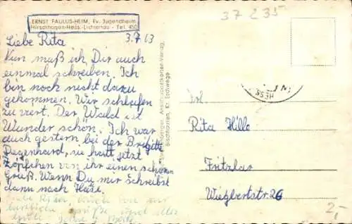 Ak Hirschhagen Hessisch Lichtenau in Hessen, Ernst Paulus Heim, Evangelisches Jugendheim