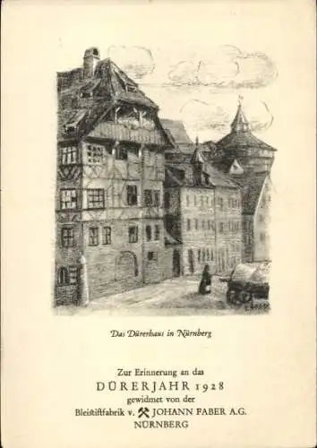 Künstler Ak Nürnberg, Blick auf das Dürerhaus, Dürerjahr 1928