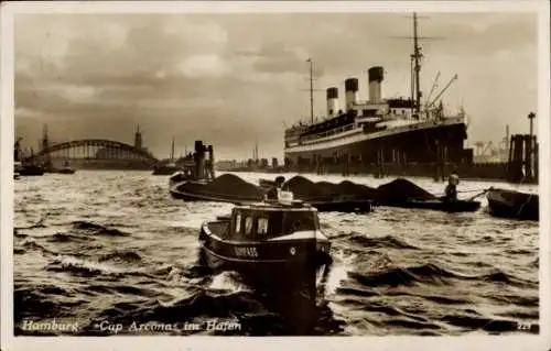 Foto Ak Hamburg, Cap Arcona im Hafen