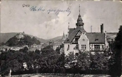 Ak Greiz im Vogtland, Teilansicht