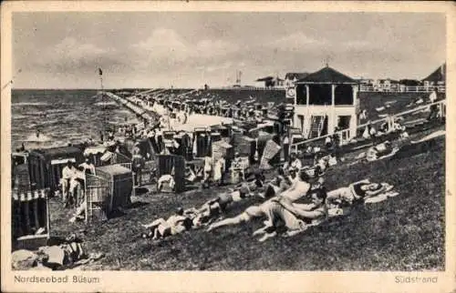 Ak Nordseebad Büsum, Südstrand