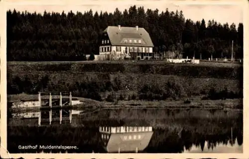 Ak Muldenberg Grünbach im Vogtland, Talsperre Muldenberg, Gasthof Zur Muldentalsperre