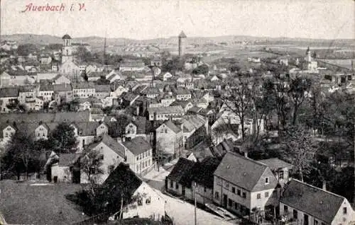 Ak Auerbach im Vogtland Sachsen,, Blick über die Stadt