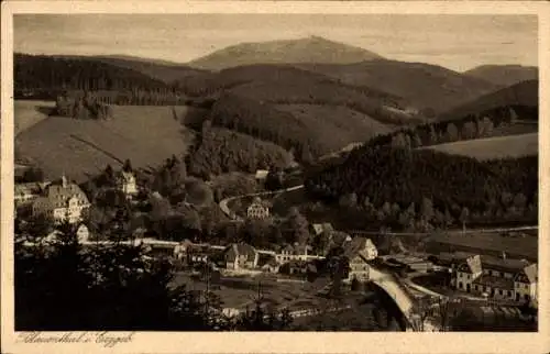 Ak Blauenthal Eibenstock im Erzgebirge, Panorama, Unterkunftshaus Auersberg