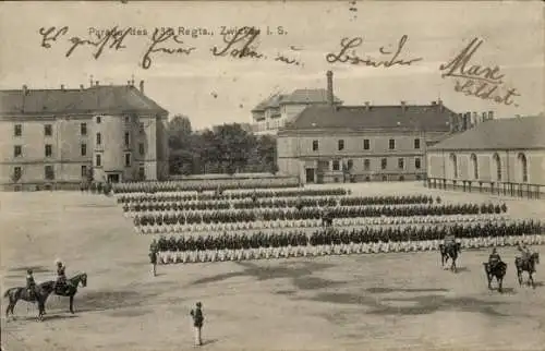 Ak Zwickau in Sachsen, Parade des 133. Regts.