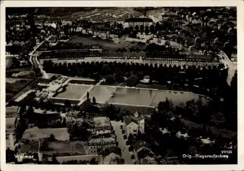 Ak Weimar in Thüringen, Fliegeraufnahme, Schwimmbad