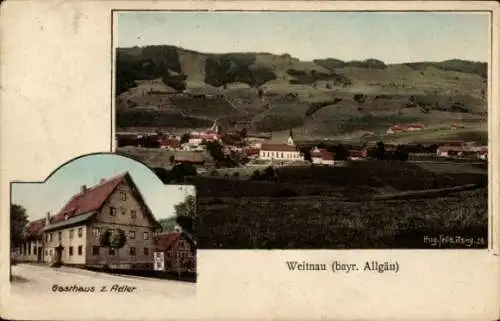 Künstler Ak Felle, Eugen, Weitnau im Oberallgäu Schwaben, Gesamtansicht, Gasthof zum Adler