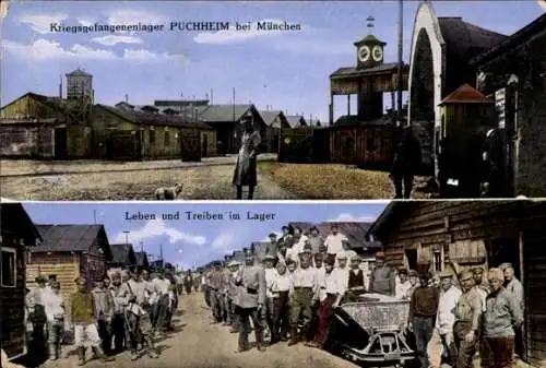 Ak Puchheim in Oberbayern, Kriegsgefangenenlager, Insassen, I. WK