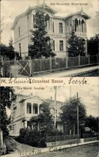 Ak Ostseebad Bansin auf Usedom, Villa Meeresstille, Villa Schmidt