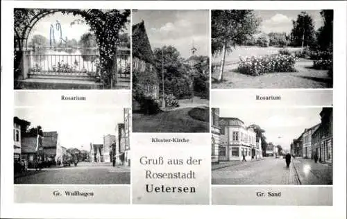 Ak Uetersen in Holstein, Rosarium, Kloster-Kirche, Großer Sand, Großer Wulfhagen