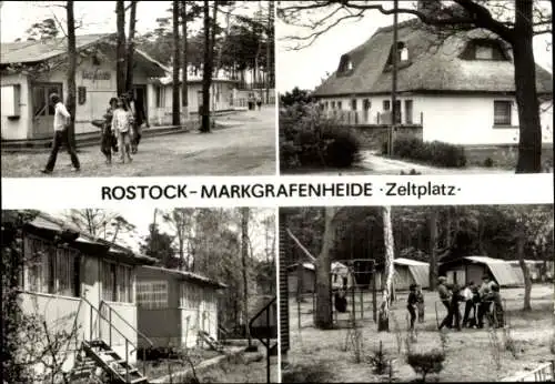 Ak Ostseebad Markgrafenheide Rostock, Zeltplatz, Waldgaststätte, Spielplatz, Birkenweg, Strandweg