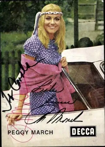 Ak Sängerin Peggy March, Portrait, Autogramm