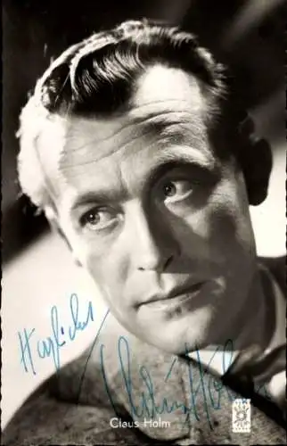 Ak Schauspieler Claus Holm, Portrait, Autogramm, Zwei blaue Augen