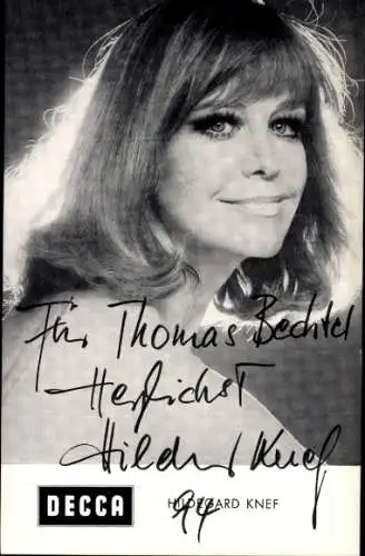 Ak Schauspielerin Hildegard Knef, Portrait, Autogramm