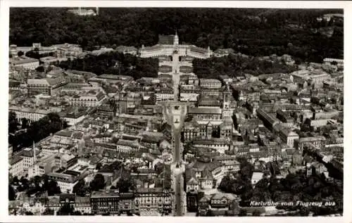 Ak Karlsruhe in Baden, Fliegeraufnahme