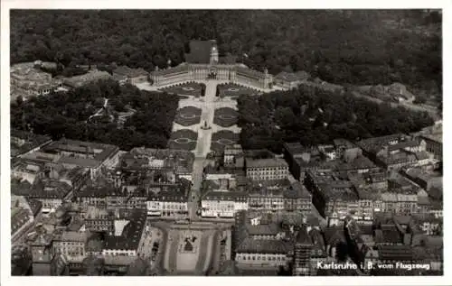 Ak Karlsruhe in Baden, Fliegeraufnahme